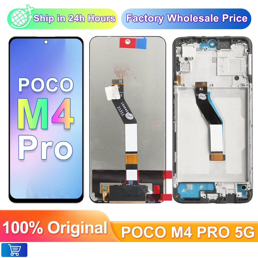 

6.6" Original For Xiaomi Poco M4 Pro 5G LCD Display Touch Digitizer Assembly For Xiaomi Poco M4 Pro 5G 21091116AG, MZB0BGVIN LCD