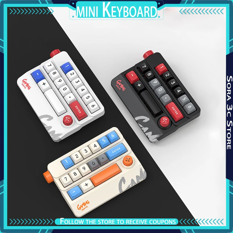 K809 Mini Mechanical Keyboard Joystick Knob Design Macro Programming Buttons Hot-swapping RGB Custom Keyboard for Office Game