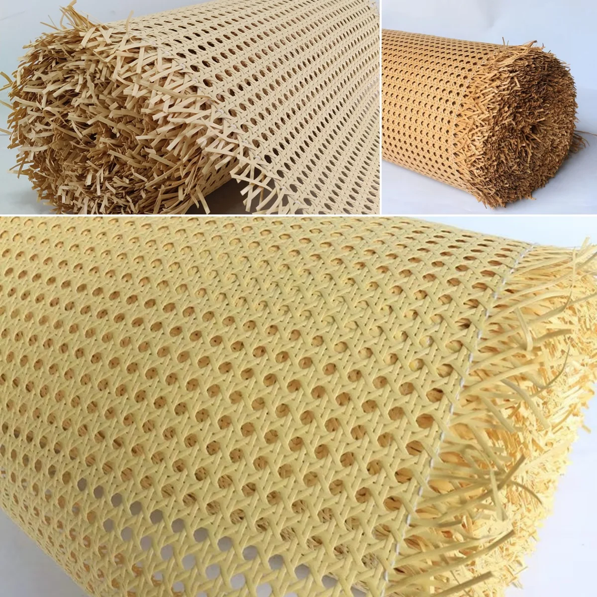 90CM/100CM Wide Plastic Rattan Webbing Roll PE Cane Wicker Sheet For Chair Table Repairing Material Furniture Decoration