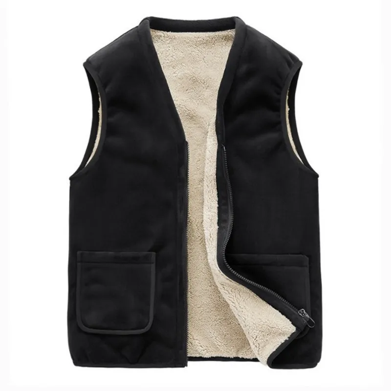 

MRMT 2024 Brand New Men's Lamb Velvet Vest Men's Plus Velvet Warm Vest Large Size Waistcoat V-Neck Jacket Men's