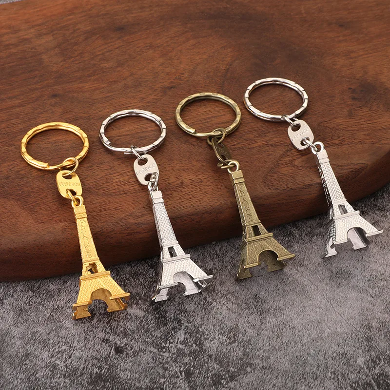 LLavero de Metal con forma de torre Eiffel de París, accesorio de moda para coche y motocicleta, regalos de recuerdo, 10 unidades