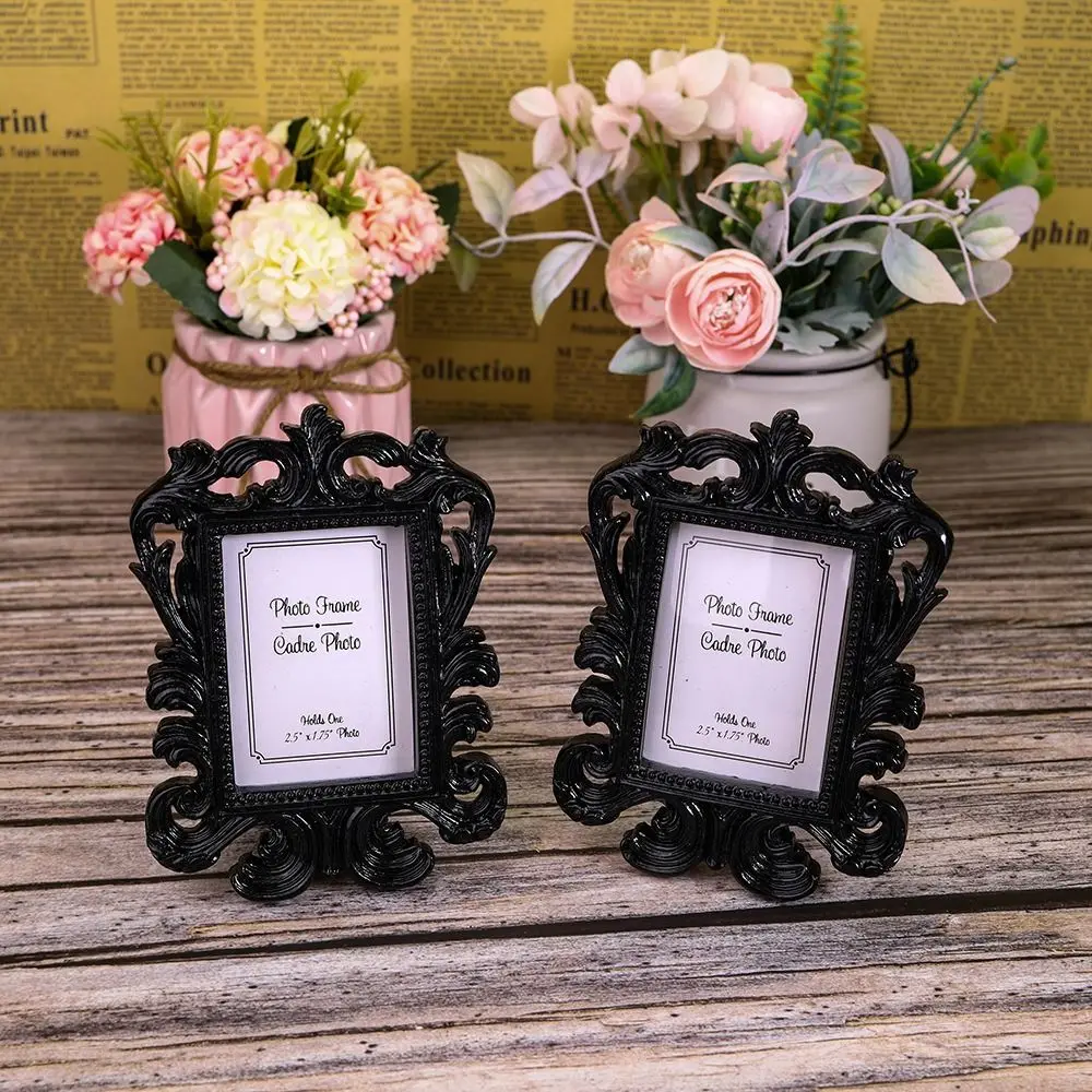 Square Black White Classic Style Resin Photo Frame