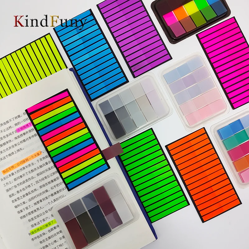 

KindFuny Transparent Rainbow Index Memo Sticky Notepads Paper Sticker Notes Bookmark School Supplies Stationery