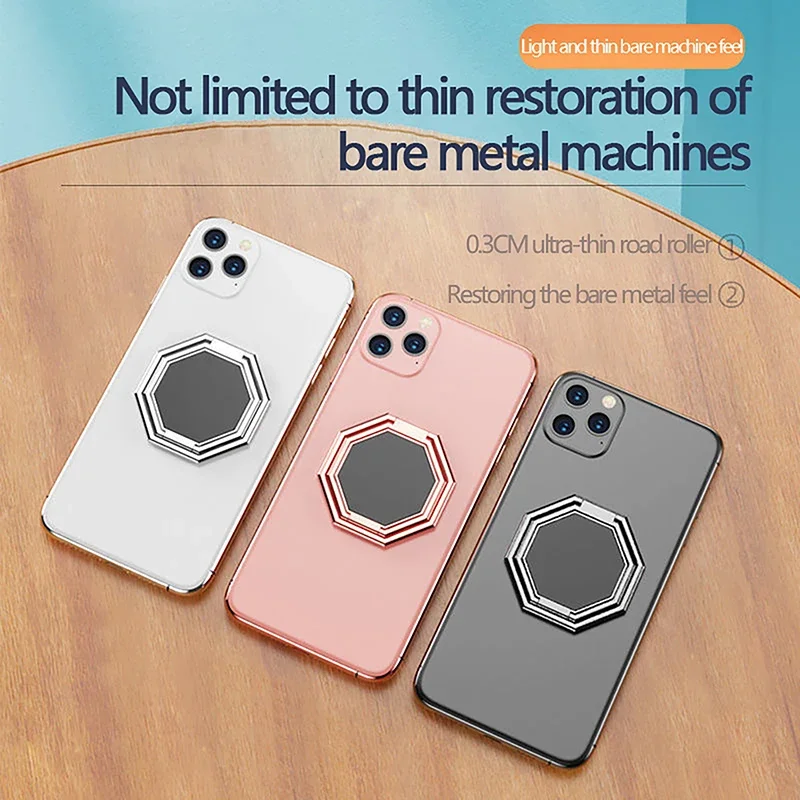 Металлический складной держатель для телефона с поворотом на 360 градусов, подставка с двойным кольцом на палец, Универсальная Портативная металлическая подставка для мобильного телефона