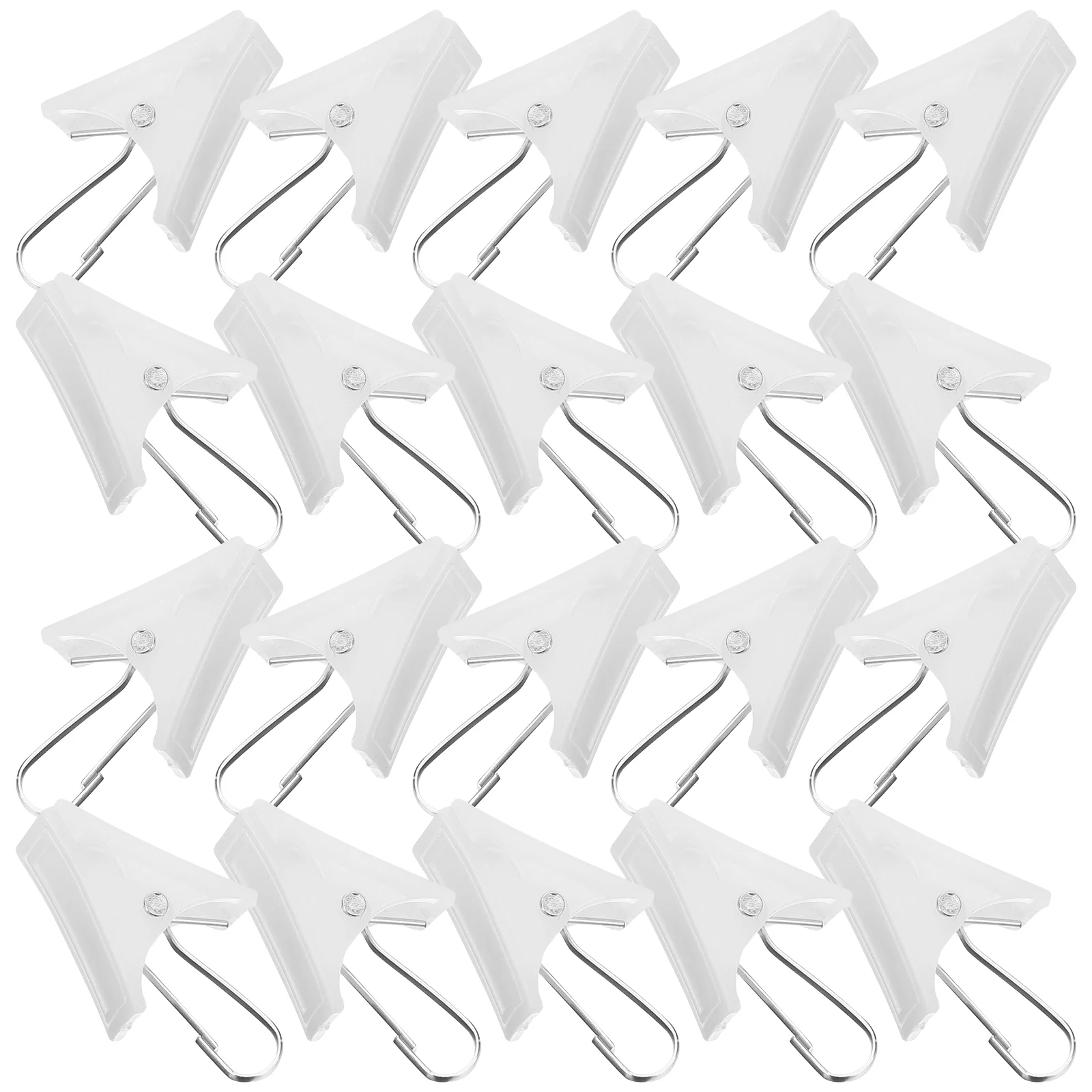 20 Pcs Shower Curtain Ring Plastic Clip Man White Sheer Curtains Window Coverings with Clips Hooks