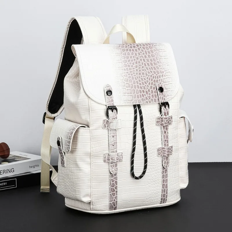 

Рюкзак из кожи аллигатора, мужской рюкзак большой емкости для мужчин, роскошные модные мужские рюкзаки, дорожная 15-дюймовая сумка для ноутбука, мужская