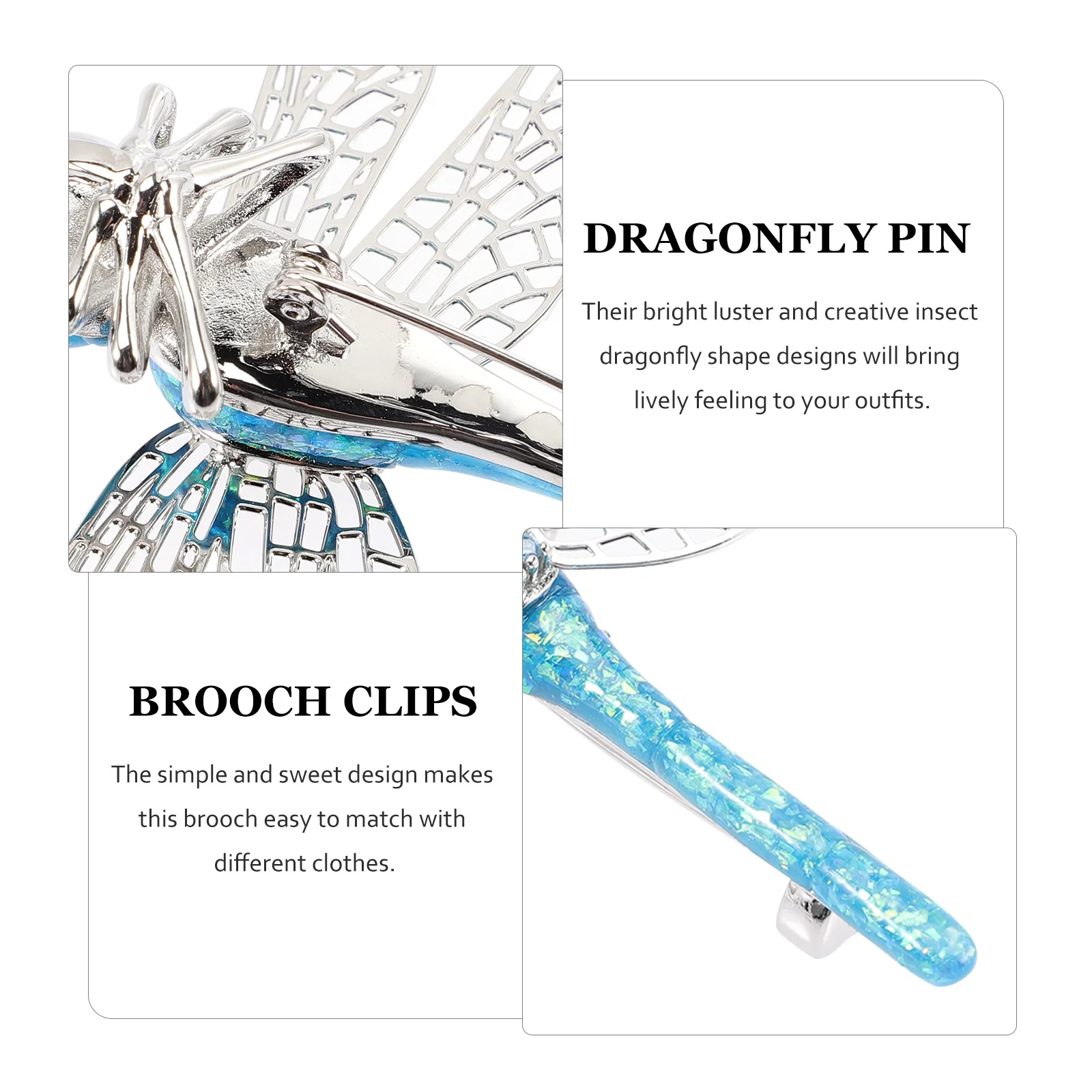 

1pc Dragonfly Brooch Pin For Women Fashion Enamel Animal Jewelry Gift Silver Prom Accessories Lapel Collar Clip