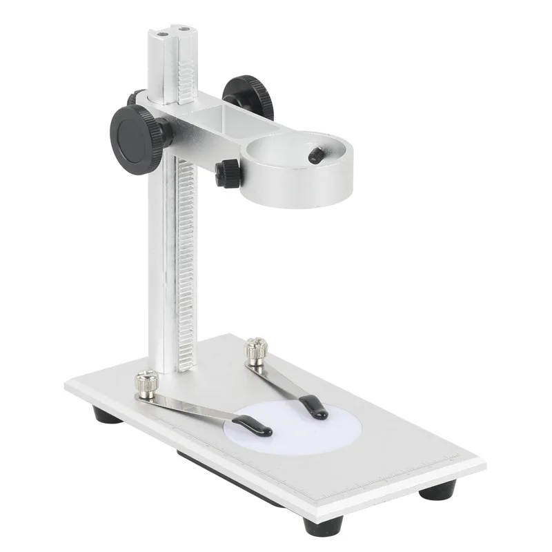 Universal 35mm Aluminum Alloy USB Digital Electronic Microscope Stand Adjustable Holder Bracket Lifting with LED bottom lighting