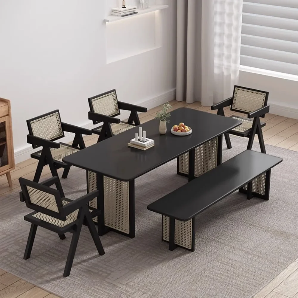 

Wooden Design Dining Table Small Apartmen Set 6 Chairs Dining Table Modern Hotel Lobby Mesas De Jantar Living Room Furniture