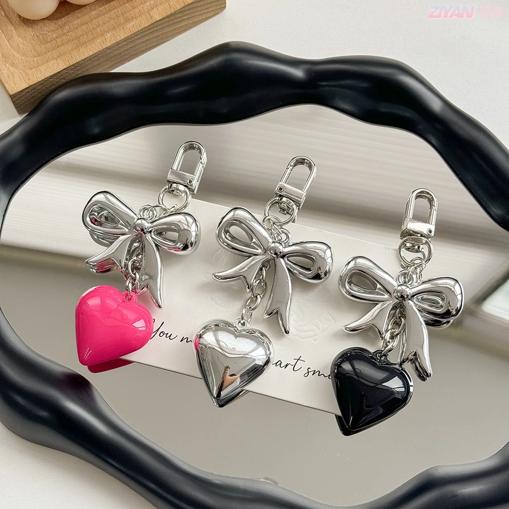 

Cute Bow Heart Keychain Phone Charm Strap Pendant Phone Accessories Bag Hanging Cord For Women Backpack Decoration Accessories