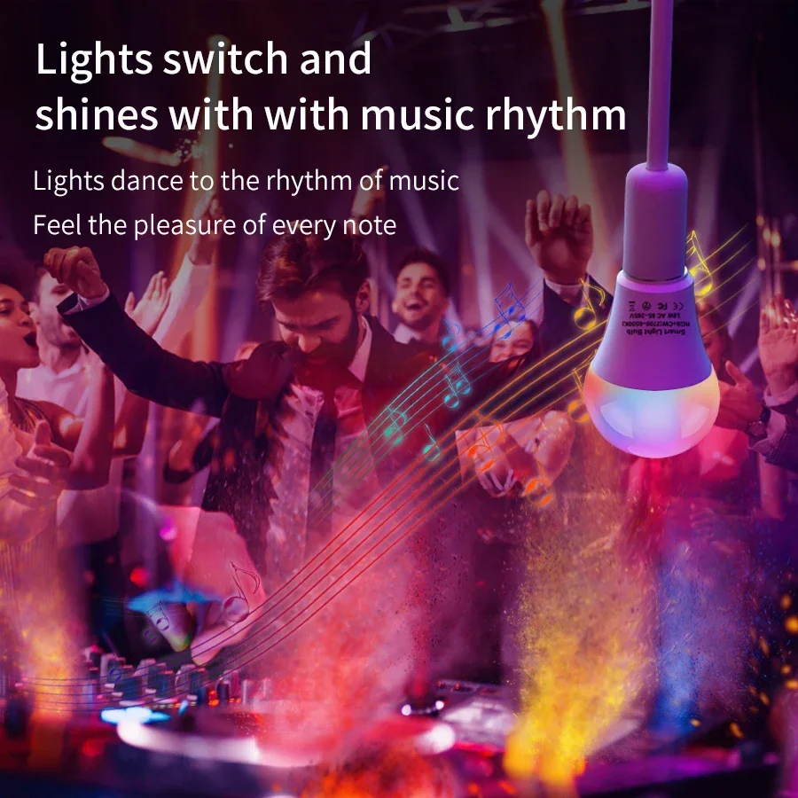 Tuya Wifi E27 Led Light Bulbs Color Changing Light RGB Lamp 220V 110V Smart Life Remote Voice App Control For Alexa Google home image 4