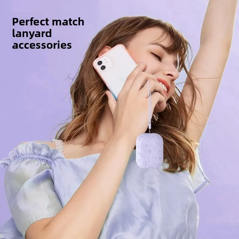 

Case For Apple AirPods Pro 2 Flower Engraved Protective Case Soft Silicone Full Cover Anti-scratch Shockproof Case For AirPods 4