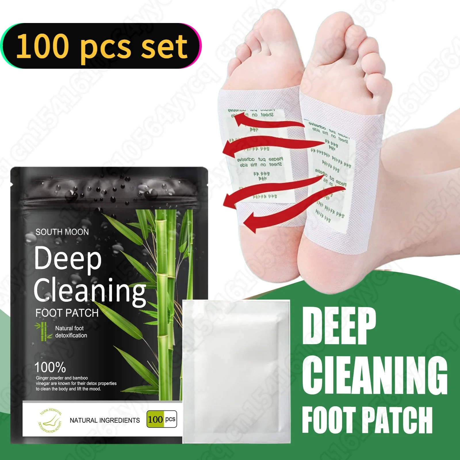 100pcs Detox Foot Patches Pads Natural Detoxification Treat Body Toxin Cleansing Stress Relief Feet Slimming Cleansing Care Pads