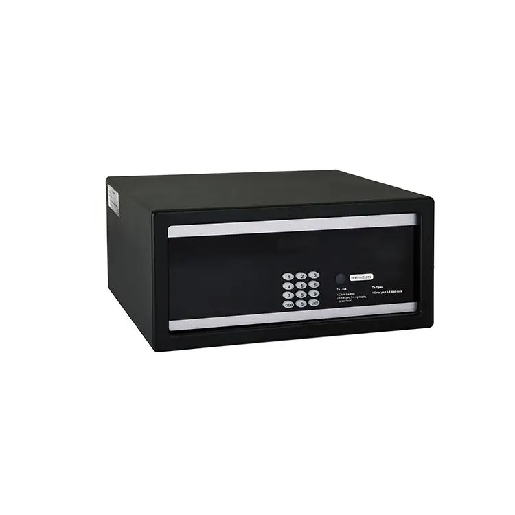 Full Automatic Side Opening Hotel Security Safe Max for 14 Inch Laptop Led Red Light Full Panel Mirror Electrical Safety Box
