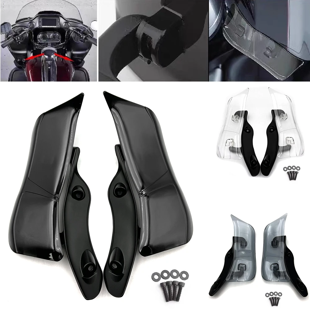 For Harley 15-Up Touring Road Glide FLTRX FLTRXS Motorcycle Adjustable Upper Batwing Fairing Accents Air Wind Deflectors