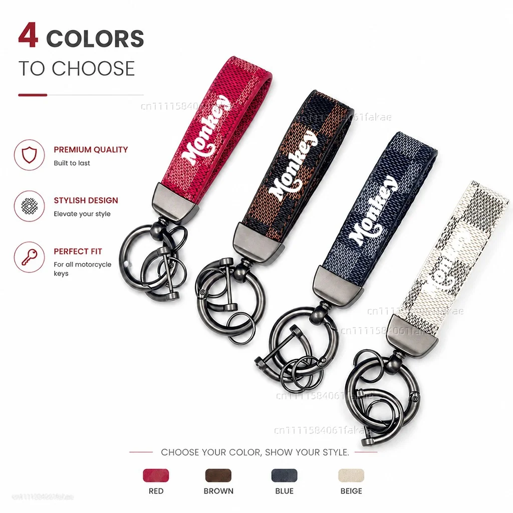 For Honda Monkey Z-125 Z125 Z 125 Motorcycle Keychain Leather Key Ring Custom Logo Gift for Rider Men Women Accessories view 6