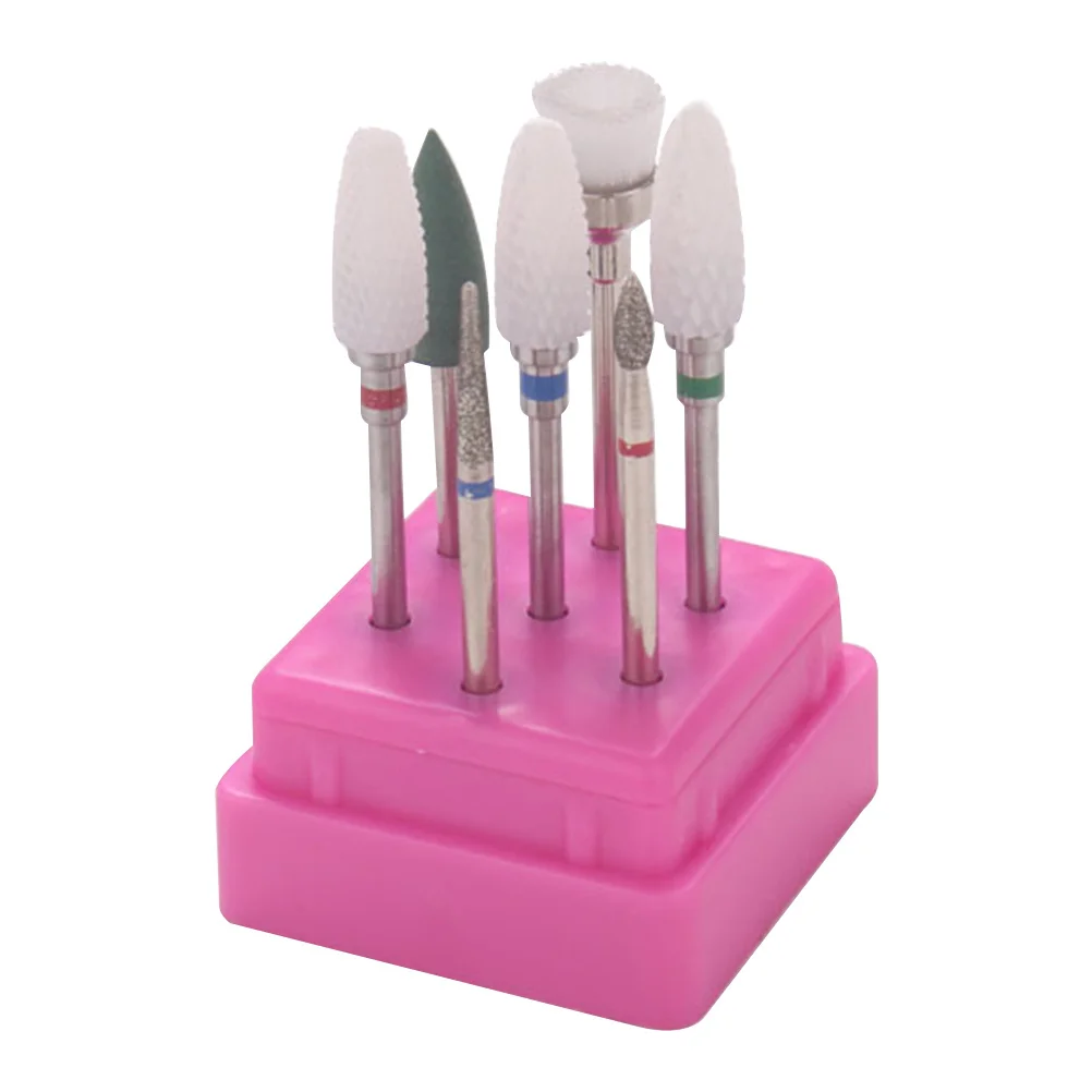 7 قطعة في 1 أداة تلميع مجموعة مانيكير رأس مطحنة عدة للأظافر الاصطناعية الطبيعية المحمولة حقيبة للتخزين مسمار الفن صالون لتقوم بها بنفسك