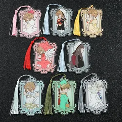 Anime Cards Captor Sakura Figure Acrylic Bookmark with Tassel Creative Room Party Decor Drop Charms Card Collection Gift for Fan