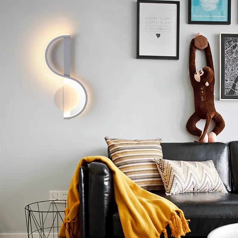 Lámpara de pared Lámpara LED de cabecera Moderno Simple Pasillo Dormitorio Sala de estar Fondo Pared Luz nórdica Lámparas de escalera creativas de lujo