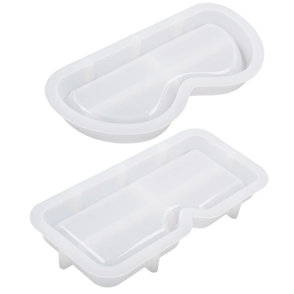 

2 Pcs Epoxy Resin Glasses Tray Mold Sunglass Organizer Silica Gel Eye Case Silicone