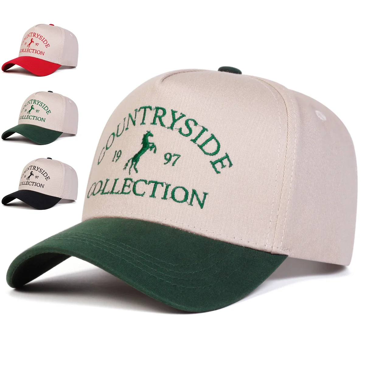 Unisex COUNTRYSIDE COLLECTION 1997 Baseballkappen mit Stickerei, verstellbarer Outdoor-Hut für Frühling und Herbst, lässiger Sonnenschutzhut