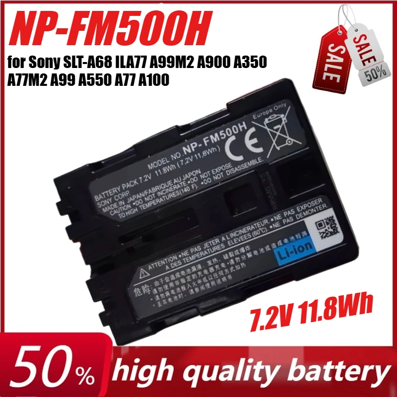 

7.2V 11.8Wh NP-FM500H NPFM500H Battery for Sony SLT-A68 ILA77 A99M2 A900 A350 A77M2 A99 A550 A77 A100 A200 A580 A350