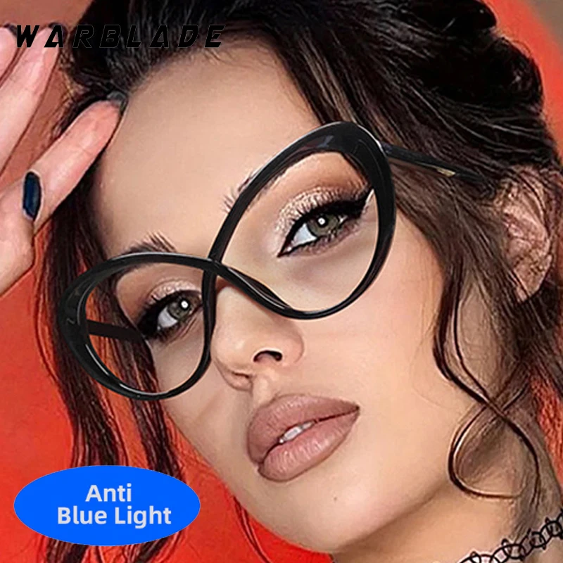 

Fashion Design Oversized Butterfly Anti-Blue Light Women Glasses Trending Brand Men Computer TR90 Optical Eyewear Lentes Female