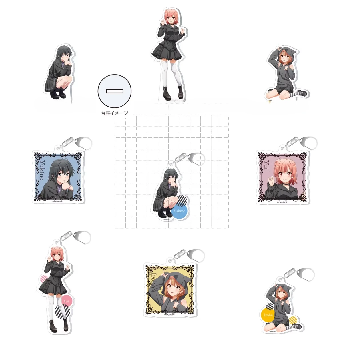 

Game Iroha Isshiki Yukino Yukinoshita Acrylic Stand Figure Doll Anime Yui Yuigahama Keychain Cosplay Toy for Gift