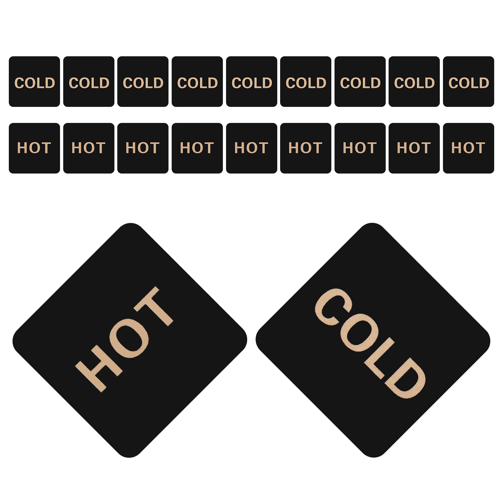10 Pairs Cold Hot Signs Bathroom Water Marking Sticker Caution and Stickers Faucet Signage Label