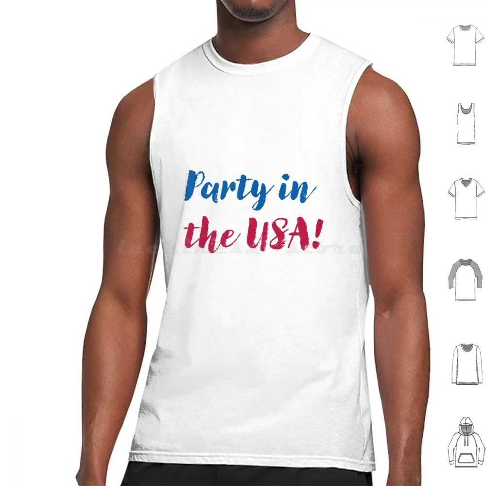 Party In The Usa! 4th Of July-Miley Cyrus Tank Tops Print Cotton Party In The Usa 4th Of July Fourth Of July Day Usa