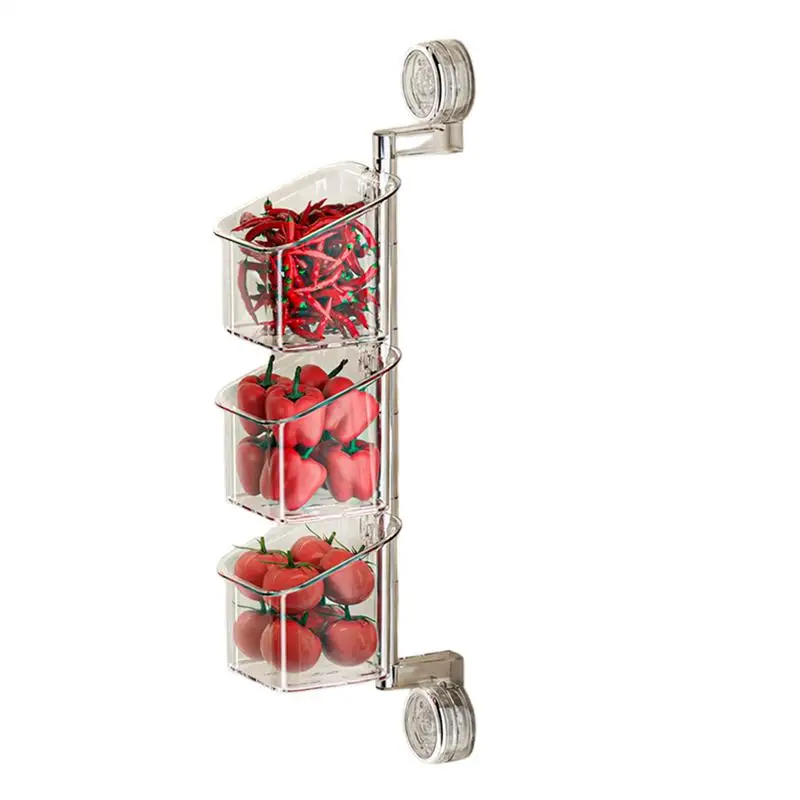 

Shower Shelves Suction Cup Bathroom Suction Shelves Storage Rack Rotating Container With Drainage Wall Mount Box For Kitchen