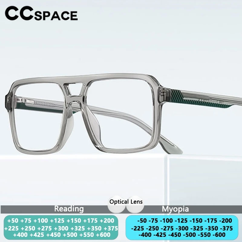 CCspace CCspace Men's Reading Glasses Large Size Square Eyeglass Frame Anti Blue Light Eyeglasses Double Beam Prescription Glasses Men - Aliexpress Deal