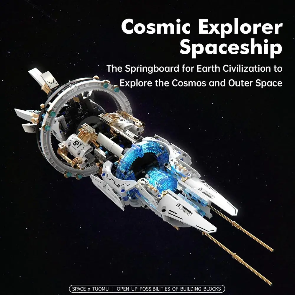 Set di giocattoli STEM Space Shuttle a LED motorizzato per età 8+, struttura rotante, ideale per ragazzi, ragazze e adolescenti