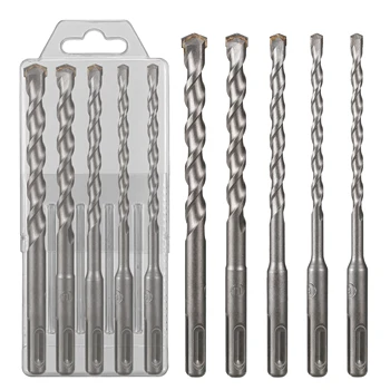 5 paczek 6-6-8-10-12mm SDS PLUS trzpień młotek elektryczny obrotowy zestaw wierteł węglikowych 160mm do cegły cement kamień beton skała