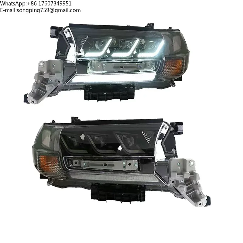 Headlight Assembly with LED Projectors 12V 55W DRL White 5000K for 2018-2020 Land Cruiser Retrofit