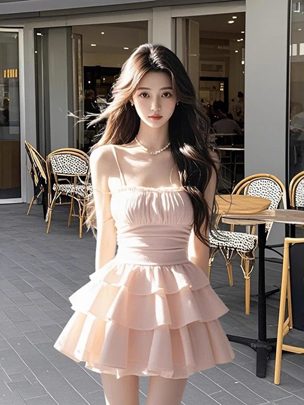 

Розовое пышное короткое платье на одно плечо с высокой талией, сексуальное, роскошное, для женщин, для дня рождения, вечеринки