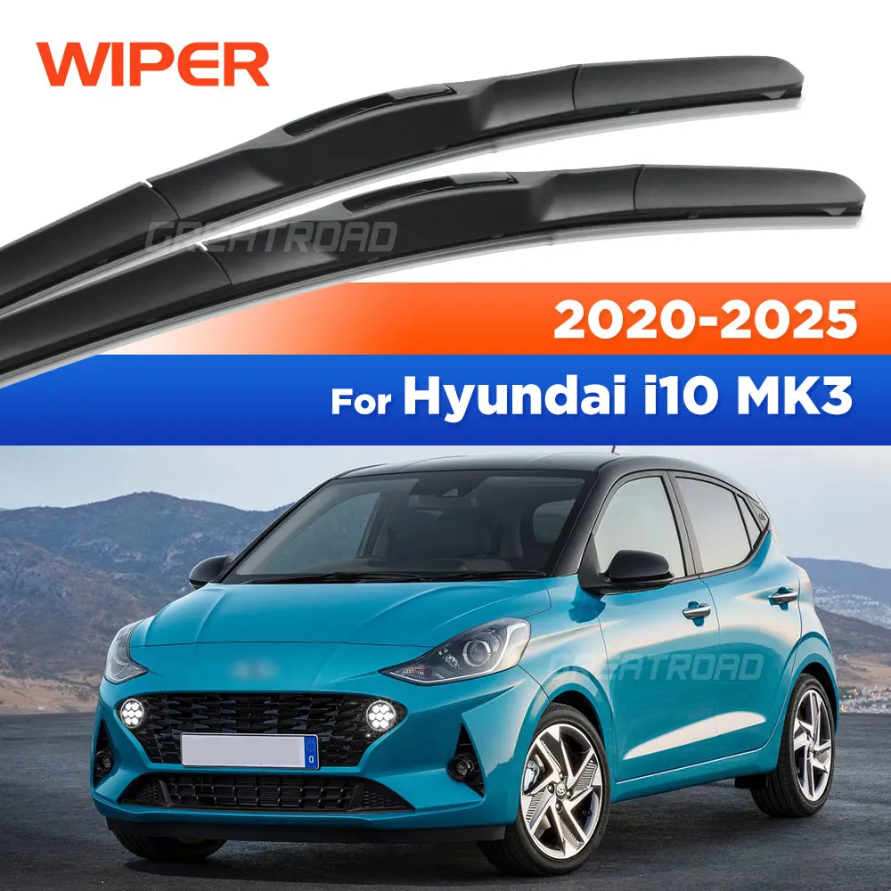 

For Hyundai i10 MK3 2020-2025 2021 2022 2023 2024 Wiper Front Wiper Blades Windshield Windscreen Window Brush 24"+16"