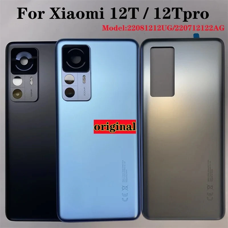 

100% For 12T Pro 22081212UG / Mi 12T 5G 22071212AG Back Glass Cover Rear Housing Battery Cover