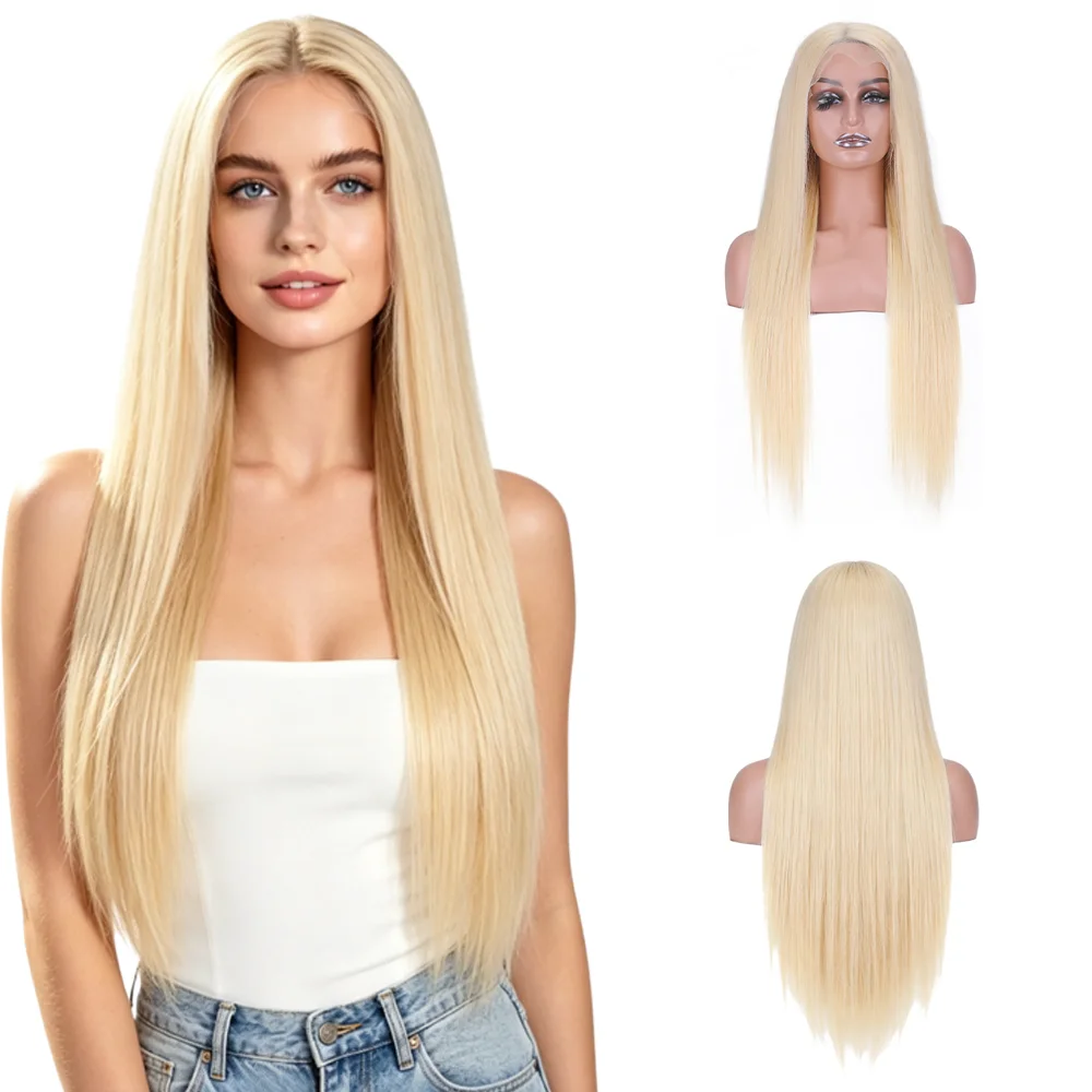 13x4-hd-lace-front-wig-613-platinum-blonde-26-inch-straight-hair-heat-resistant-synthetic-wig-for-black-white-women-party-use
