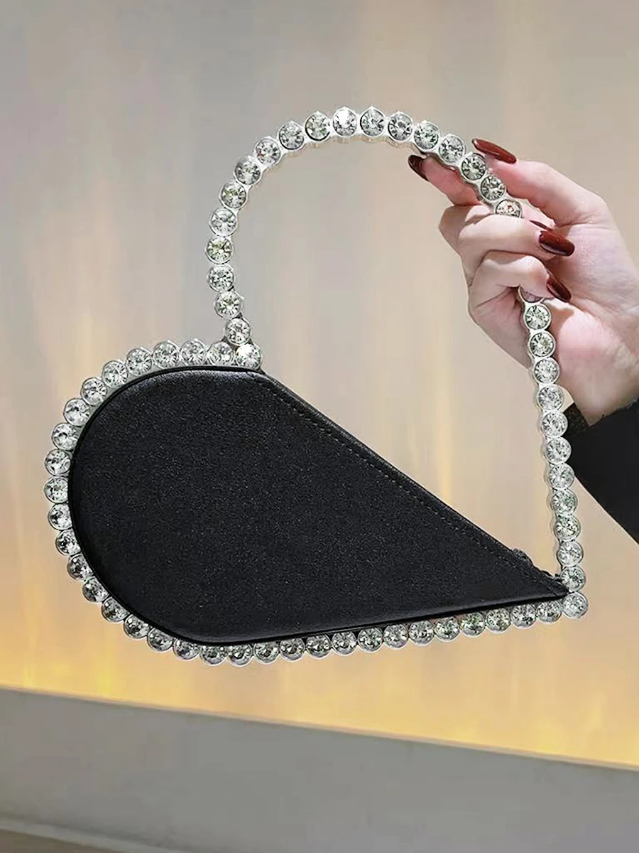 Mini Heart Shape Evening Bag Trendy Wedding Clutch Purse Women's Elegant Handbags For Party Prom