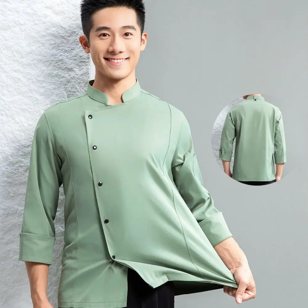 Chef Coat Professional Workwear Waterproof Breathable Elastic Unisex For Catering Restaurant Kitchen Cooking Apparel