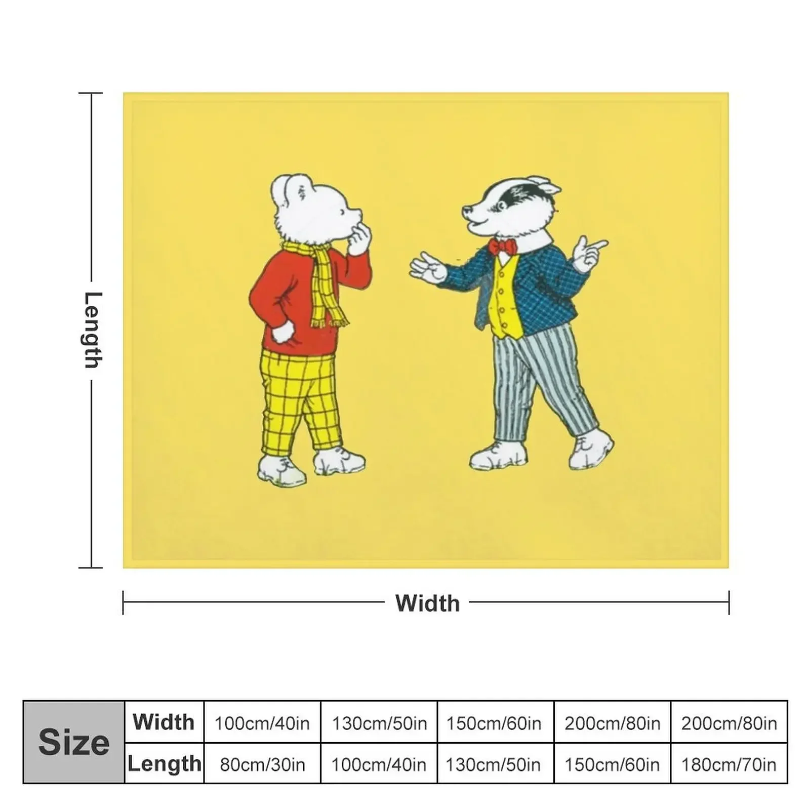 Rupert bear and bill badger Throw Blanket anime Hairy cosplay anime Camping Blankets