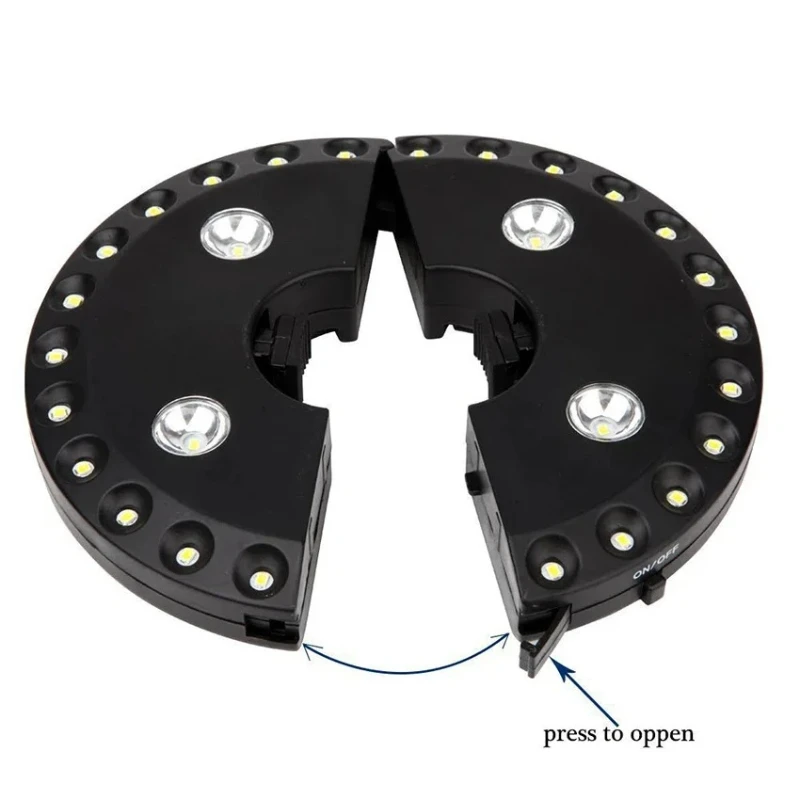 Cordless umbrella light for camping tents or outdoor use, super bright umbrella pole light, 28 LED lights, 3 brightness modes,