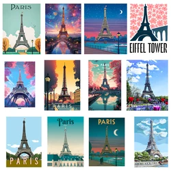 2Pcs/Lot Paris City Eiffel Tower Ironing Heat Thermal Transfer Fusible Stickers Iron On Thermoadhesive Patches For Clothes