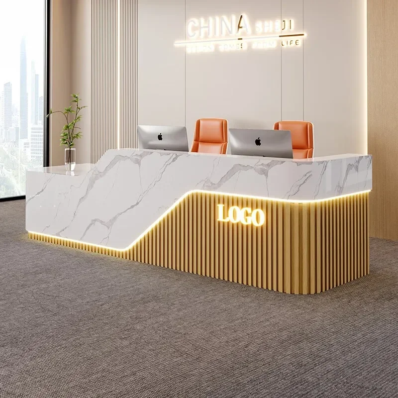 Cashier Hotel Lobby Reception Desks Beauty Salon Bar Counter Painted Front Desk Counter Drawer Bancone Bar Furniture Bar Counter