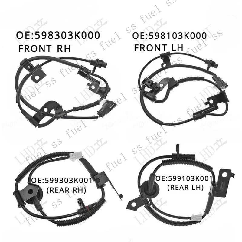 S+ 1 Set ABS Speed Sensors For Hyundai Azera Sonata Front Rear Left Right 2006-11/