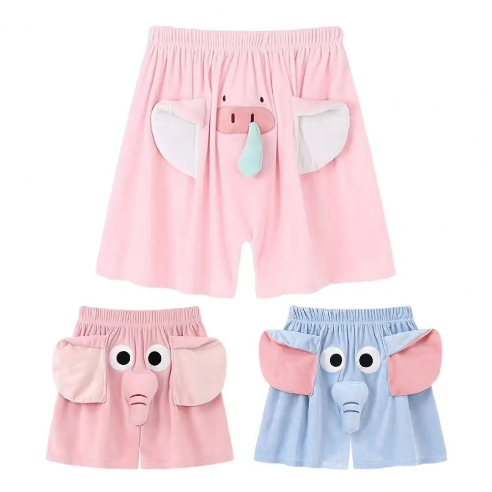 

Мужские пижамные шорты, одежда для сна с животным принтом, 3d-декор с изображением слона, пижамные шорты для пар, мягкие, дышащие, унисекс, для комфорта ﻿