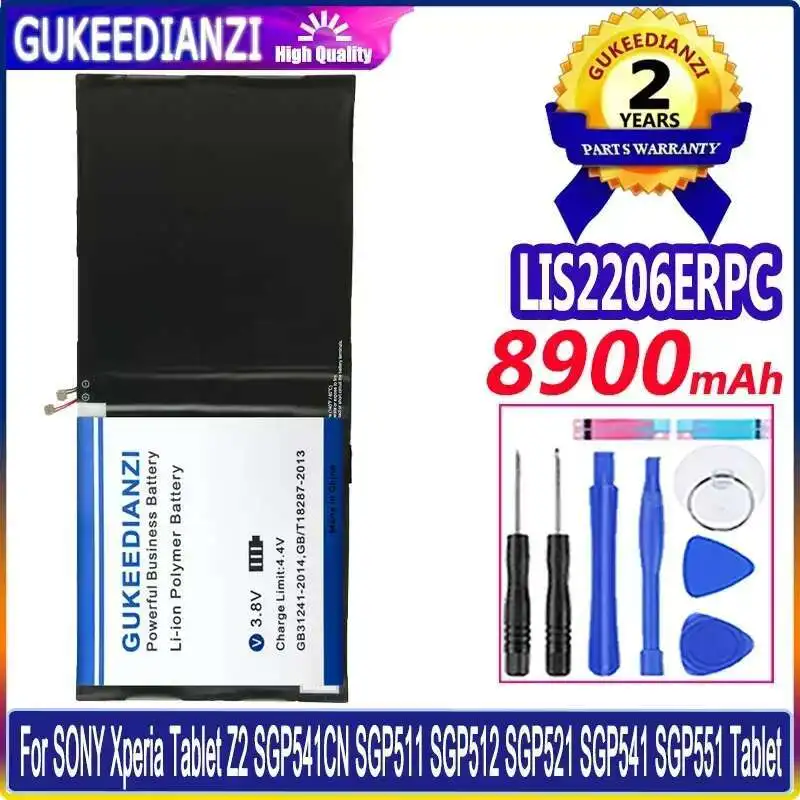 

8900mAh Tablet Battery for SONY Xperia Tablet Z2 SGP541CN SGP511 SGP512 SGP521 SGP541 SGP551, LIS2206ERPC, High Performance