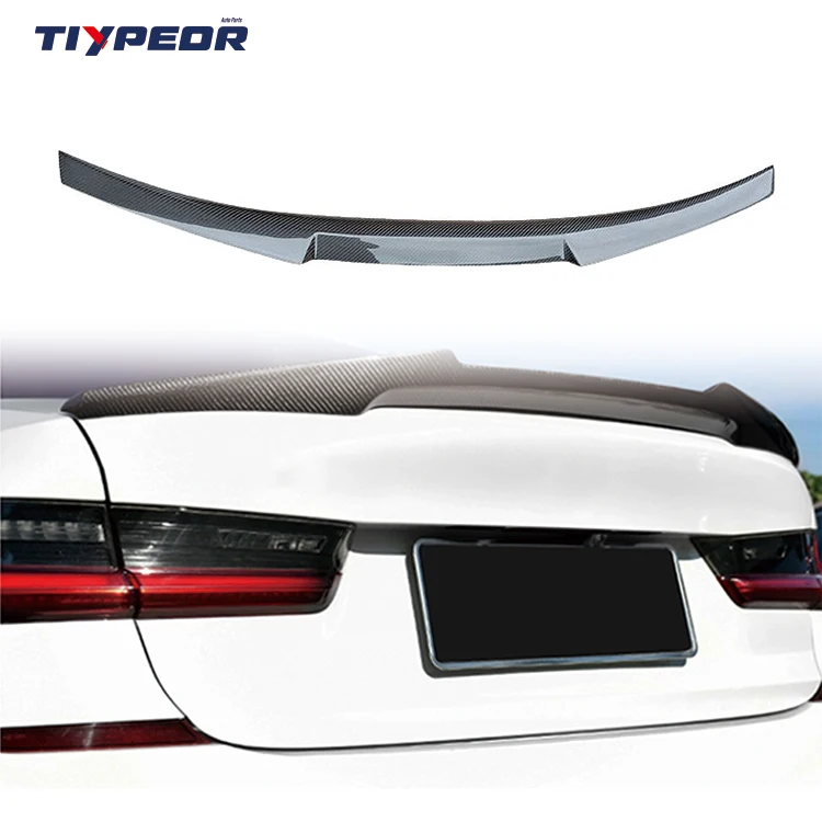 

TIYPEOR Real Carbon Fiber Rear Trunk Lip Spoiler For BMW G20 3 Series M4 Style