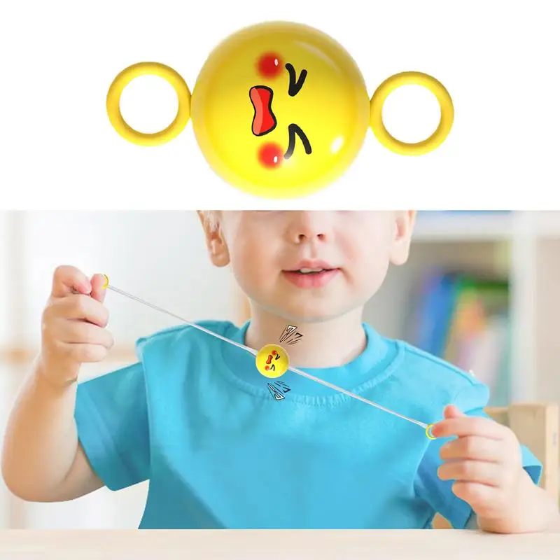 Ball On A String Hand Exercise Light Up Toy For Kids Flywheel Spin Fidget Toy Flexible Flashing Gyro Ball Funny Rope Flywheel